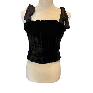 Free People Velvet Material Top